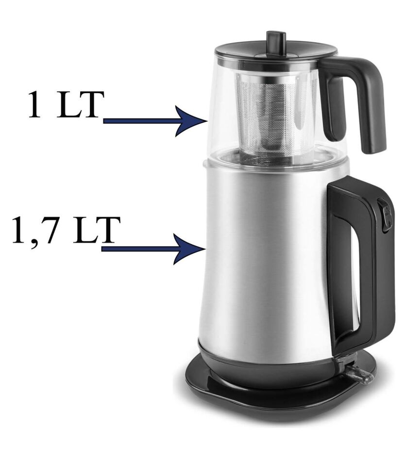 Altabi Çay Makinesi Çelik Gövde Hom end Cam Demlik