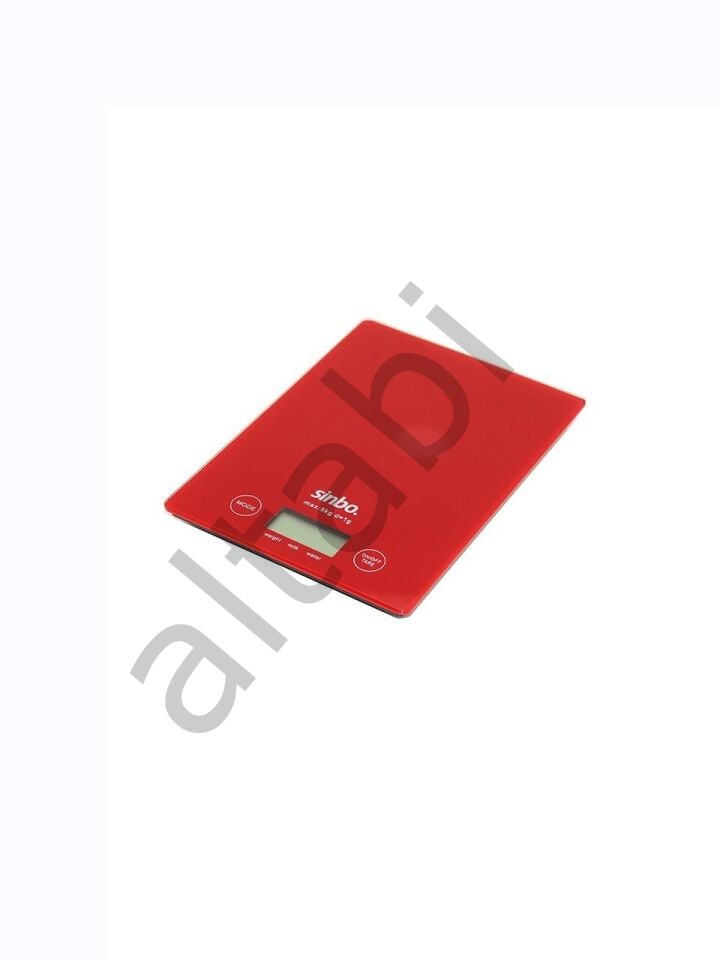 Dijital Mutfak Terazisi Mutfak Tartısı Hassas Terazi 5 KG Kapasiteli Kırmızı