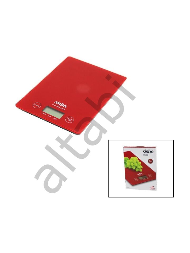 Dijital Mutfak Terazisi Mutfak Tartısı Hassas Terazi 5 KG Kapasiteli Kırmızı