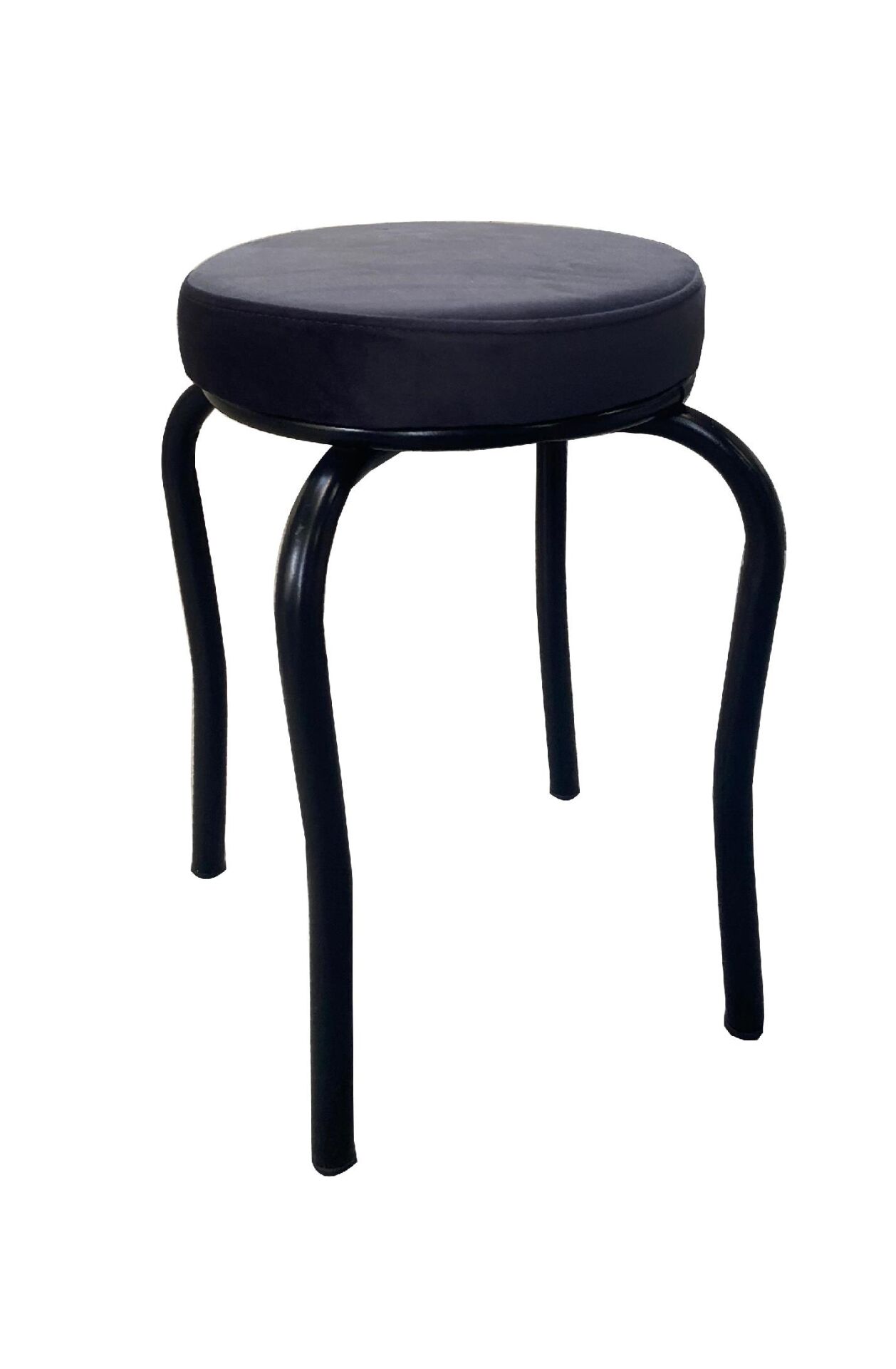 Ahtapot Tabure Antrasit Renk Babyface Kumaş Metal Boyalı Ayaklı 4 Adet