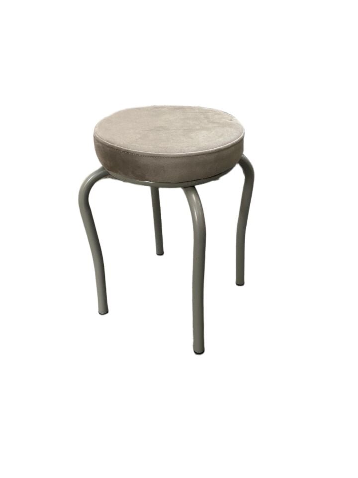 Ahtapot Tabure Cappucino Renk Babyface Kumaş Metal Boyalı Ayaklı 4 Adet