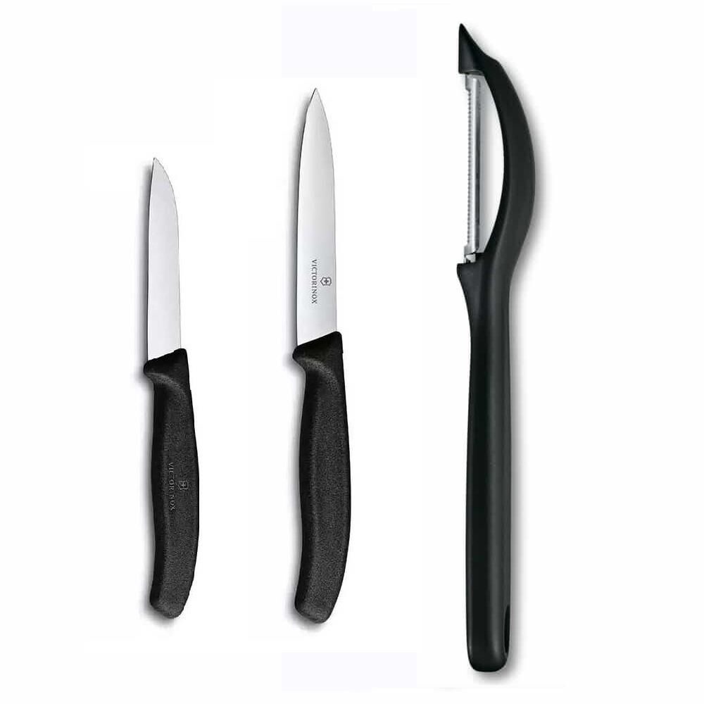 Victorinox 3 lü Set  10 CM ve 8 CM Düz Sebze Meyve Bıçağı - Domates Sebze Soyacağı