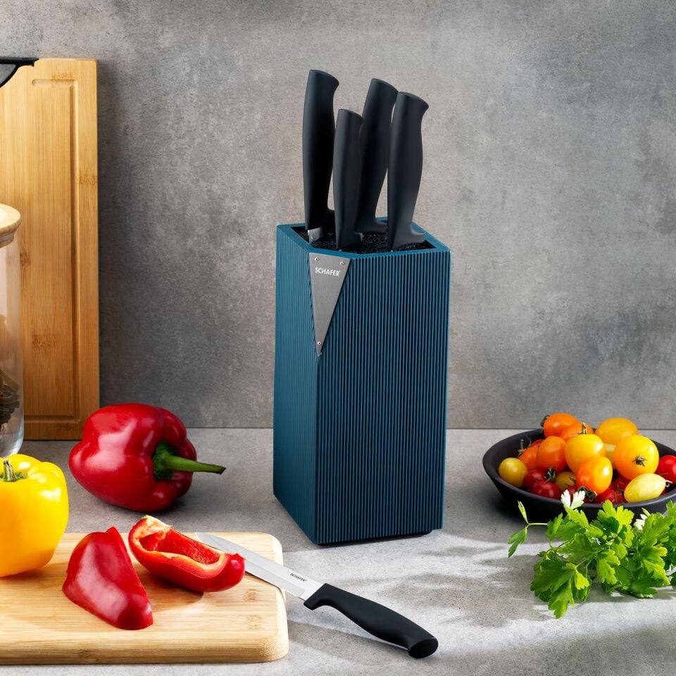 Schafer Solide Standlı 6 Parça Bıçak Seti Yeşil