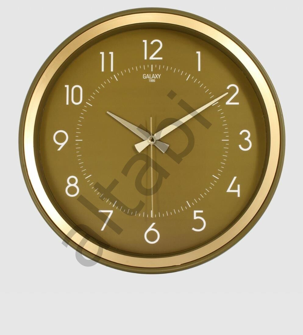 Dekoratif Duvar Saati İrem Yeşili Gold 36 CM