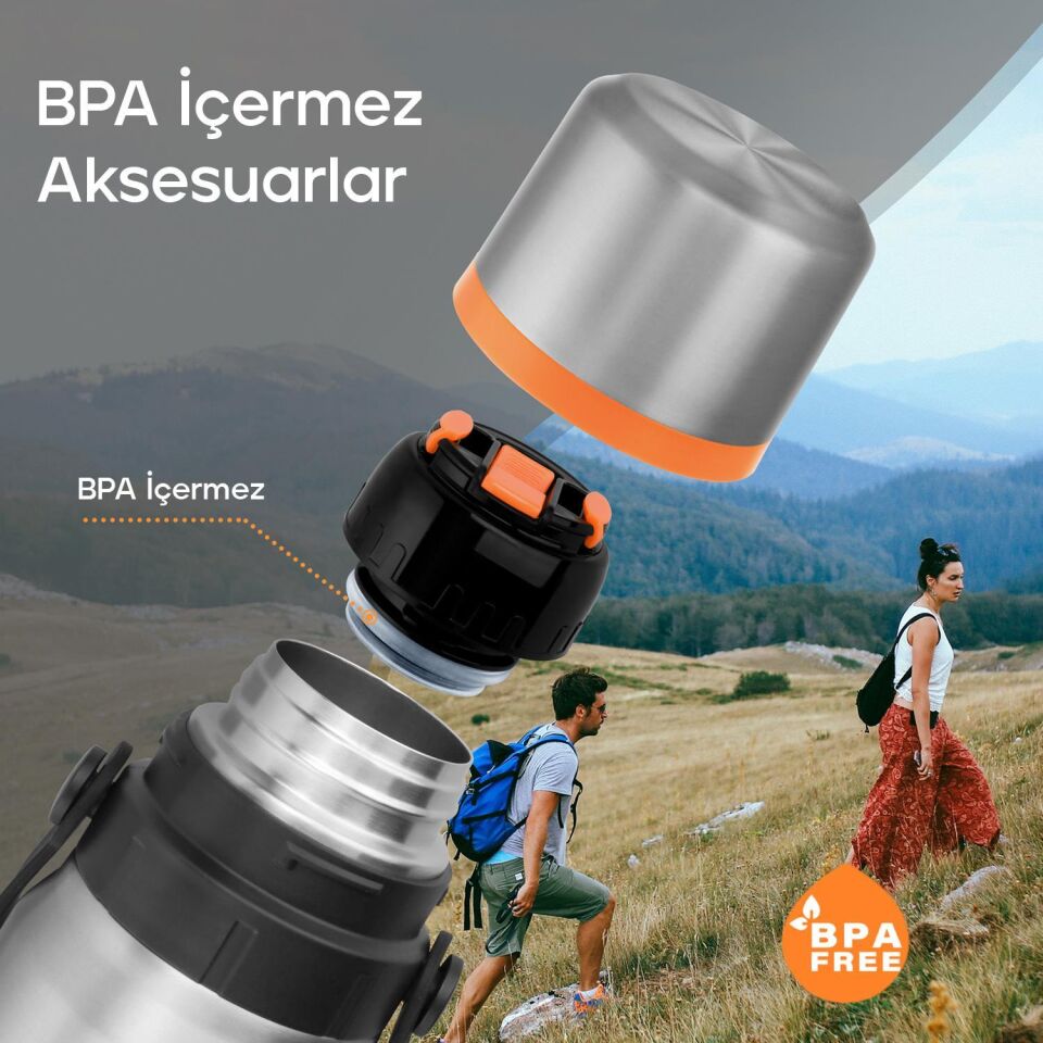 Schafer Santeco Çelik Termos 1200 ML İnox