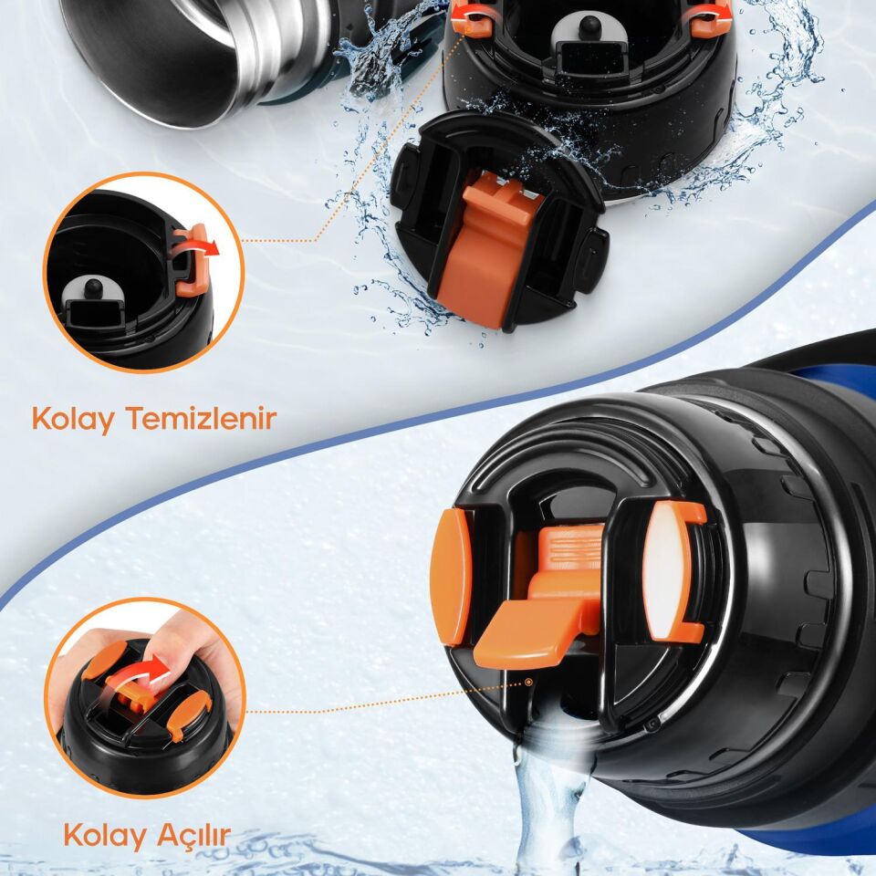 Schafer Santeco Çelik Termos 1200 ML Mavi