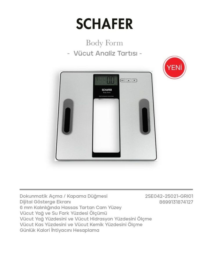 Schafer Body Form Vücut Analiz Baskülü Dijital Banyo Tartısı