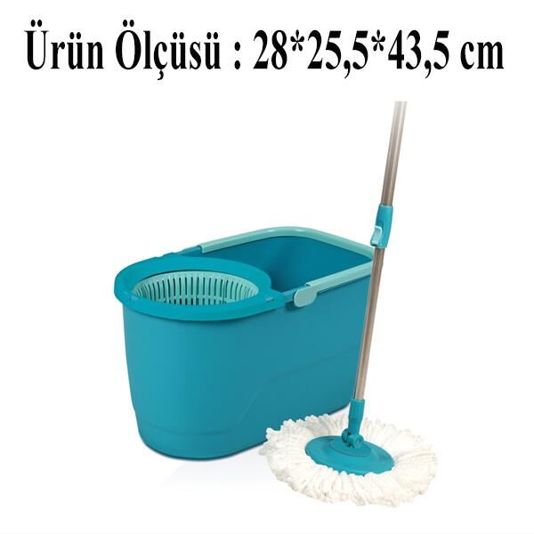 Dönerli Paspas Temizlik Kovası – Microfiber Başlıklı 360° Dönebilen Temizlik Seti