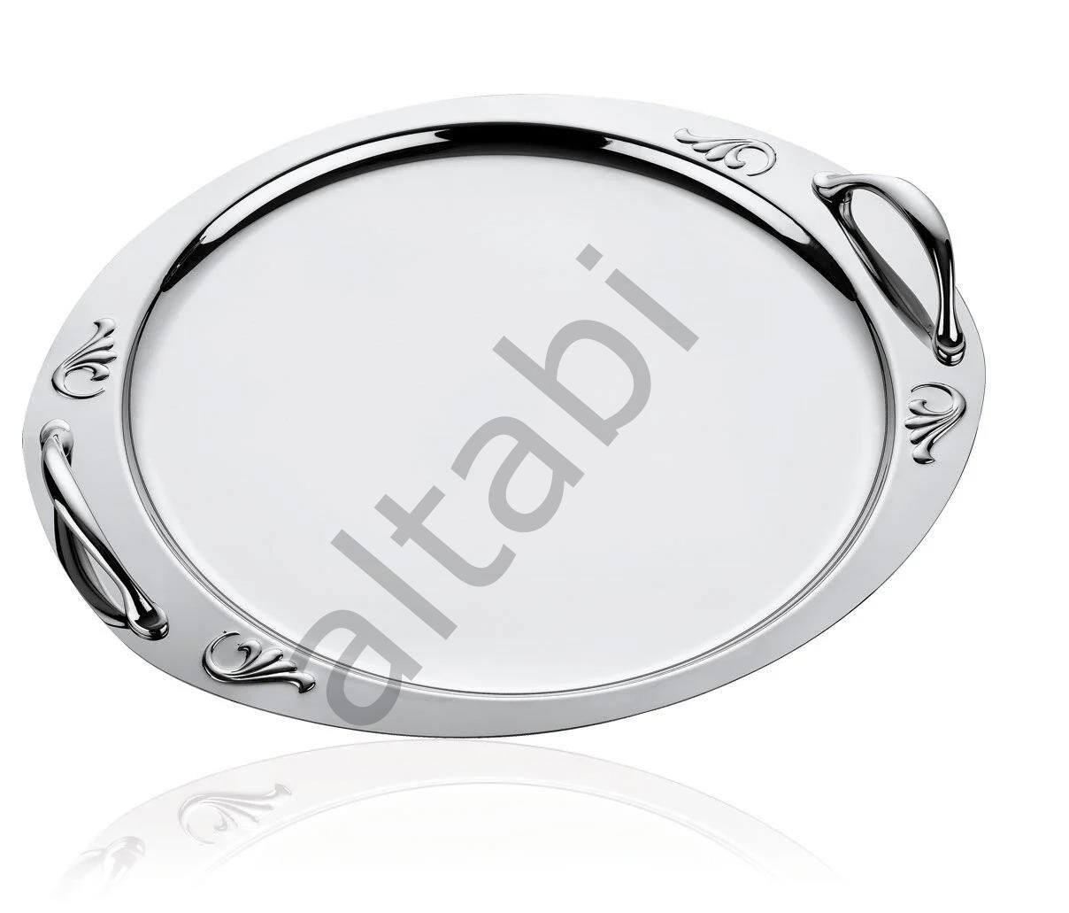 Paslanmaz Çelik Kulplu Çay & Kahve Sunum Tepsisi – 30 cm, Şık ve Uzun Ömürlü