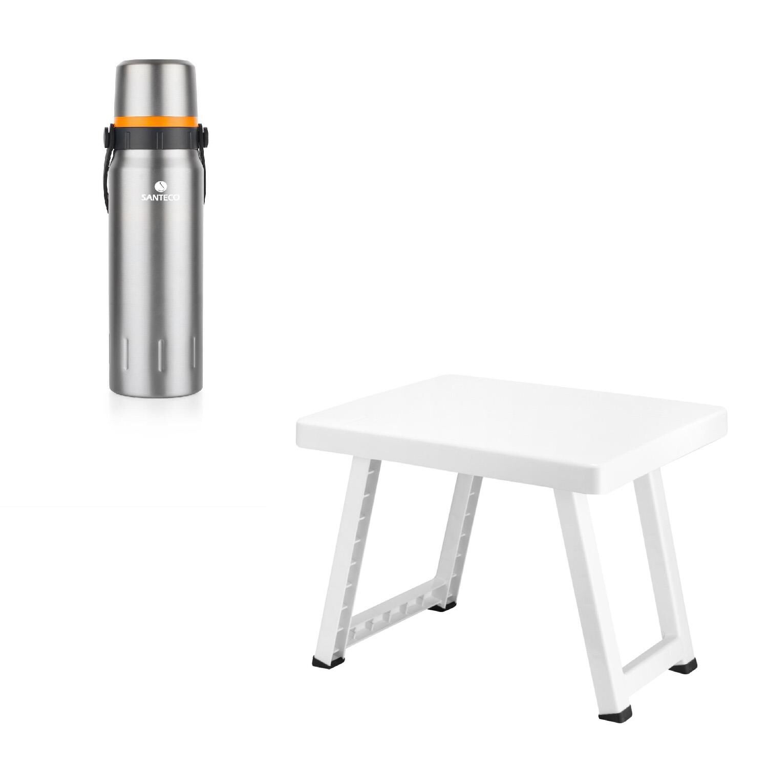 Çelik Termos 1200 ML İnox ve Plastik Katlanır Sehpa