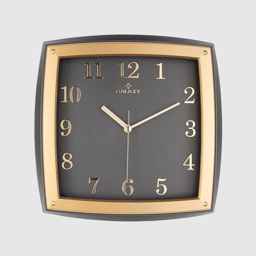 Dekoratif Duvar Saati Gold / Siyah Kabartma Rakamlı 30 CM
