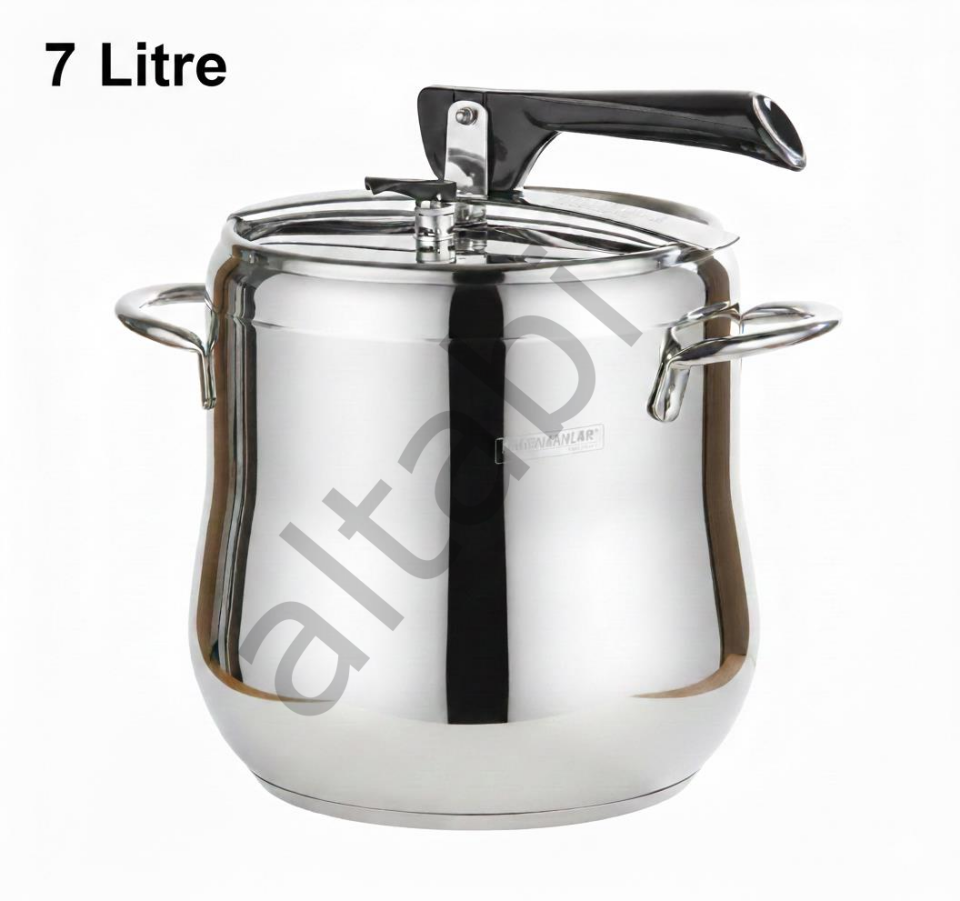 Klasik Düdüklü Tencere - 7 Litre Güveç Model (Paslanmaz Çelik)