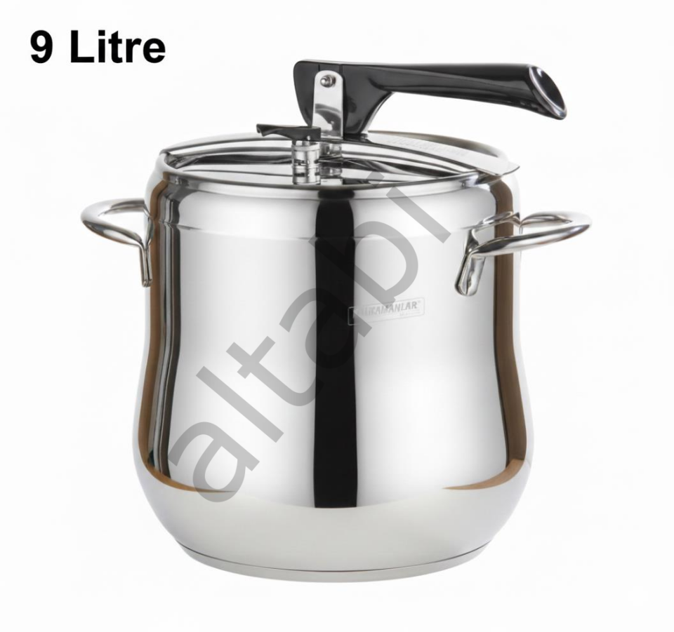 Klasik Düdüklü Tencere - 9 Litre Güveç Model (Paslanmaz Çelik)