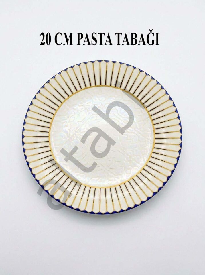 Seramik Pasta Tabağı Dijital Baskılı Desen 6’lı Set 20 cm Şık Dekoratif
