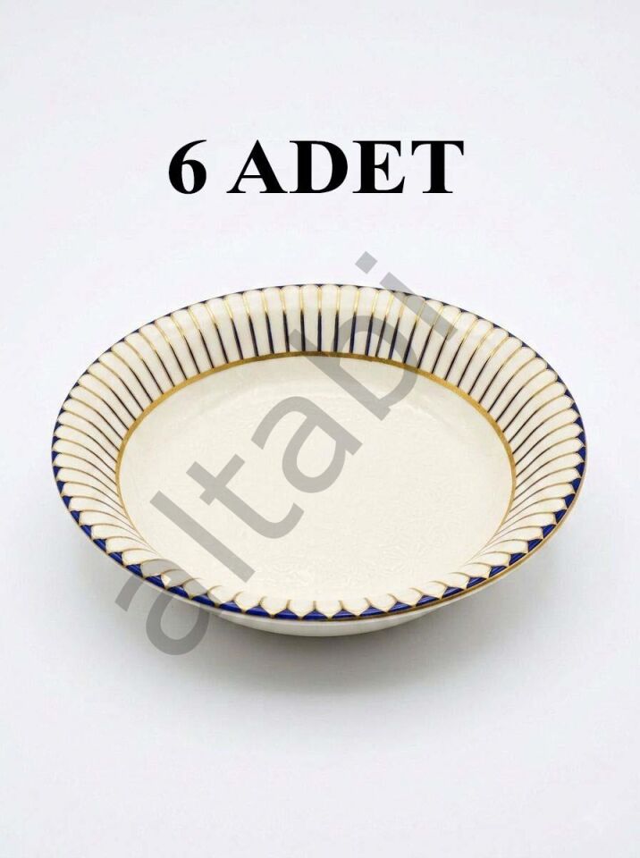 Seramik Pilav Tabağı Dijital Baskılı Desen 6’lı Set 16 cm Şık Dekoratif