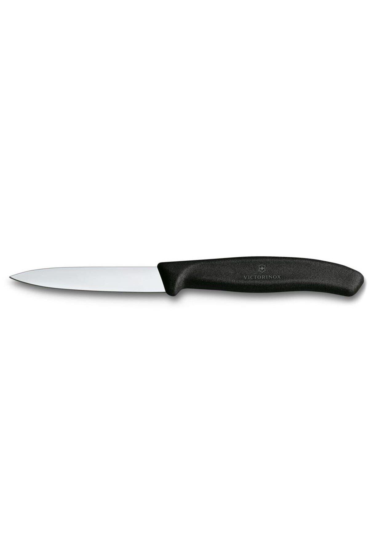 Victorinox 8 CM Siyah Düz Soyma Bıçağı