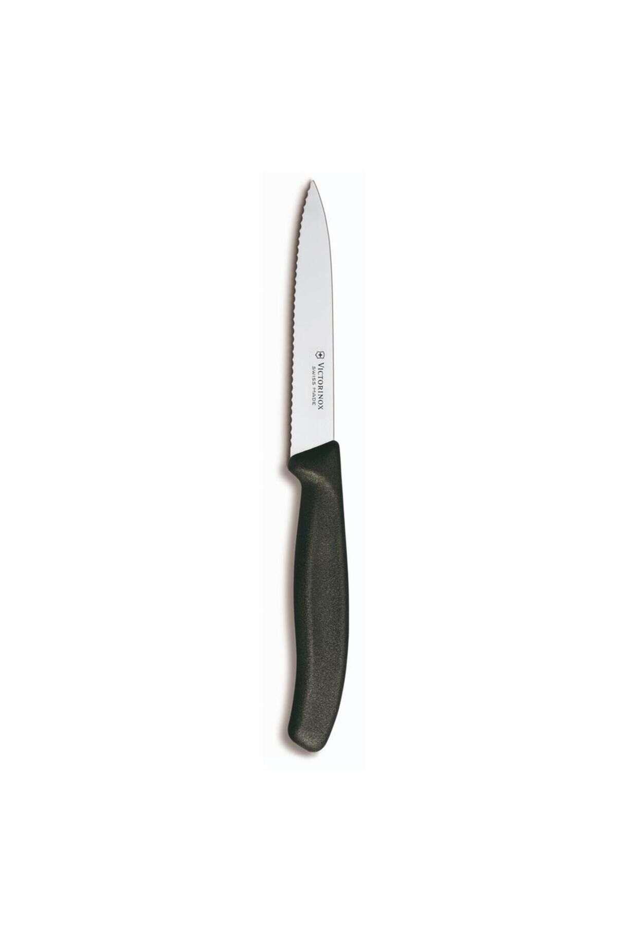 Victorinox 10 CM Siyah Tırtıklı Soyma Bıçağı