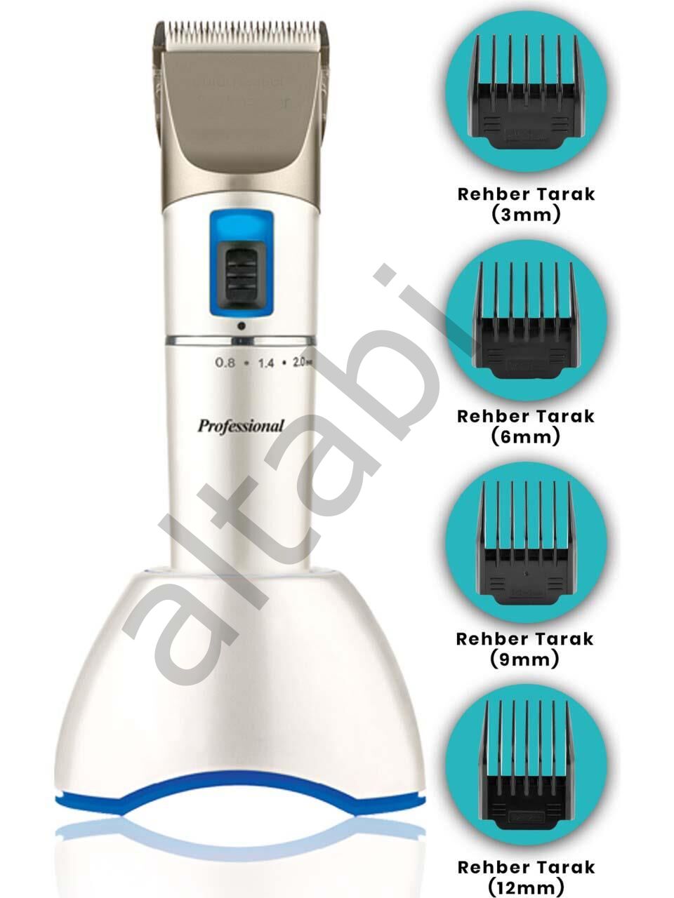 Altabi Prestij Profesyonel Kullanım Saç Sakal Tıraş Makinesi Şarjlı Go ld Mas ter