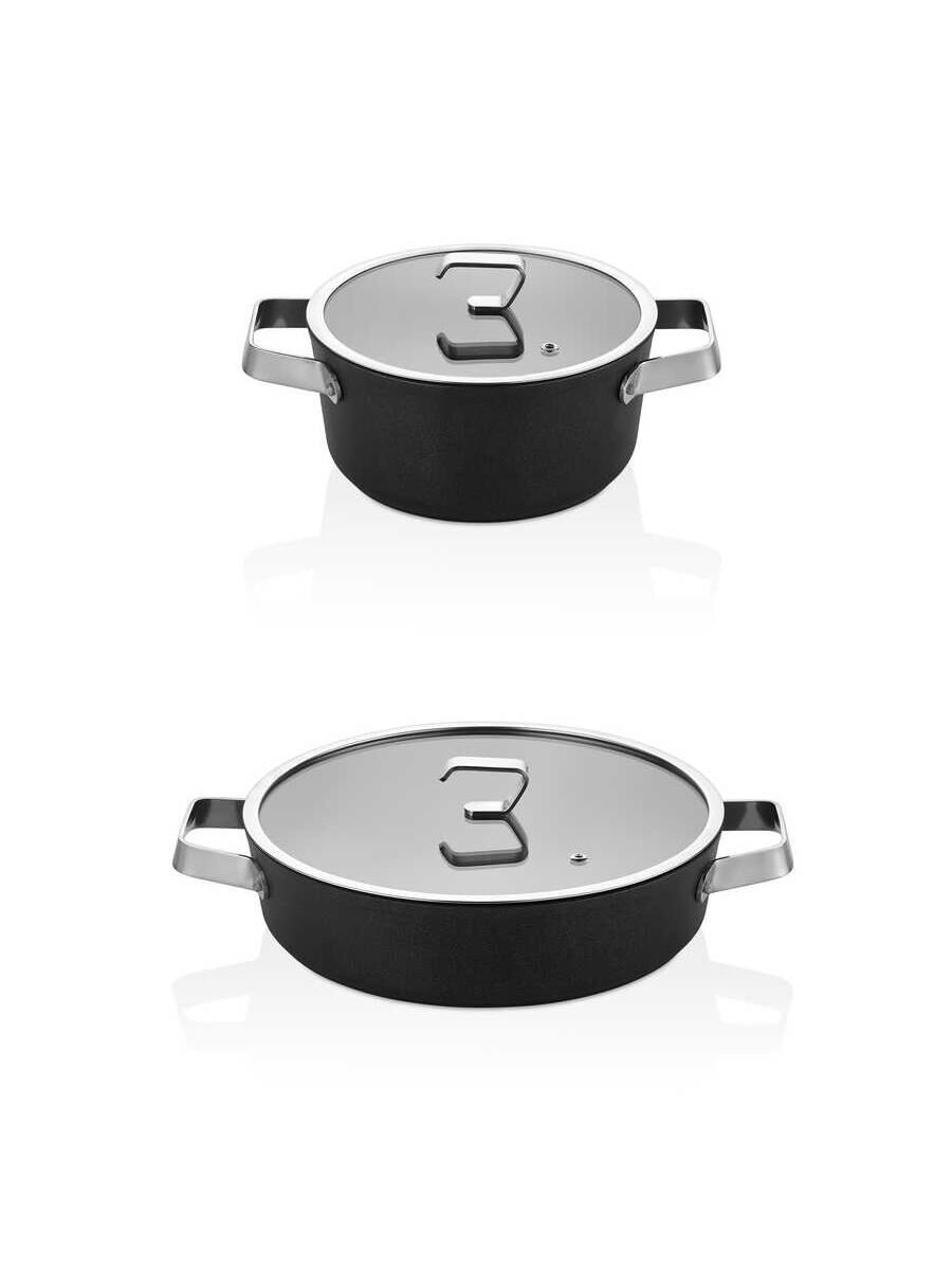 OMS Biogranit 24 cm Karnıyarık ve 24 cm Derin Tencere | 10 Yıl Garantili | İndüksiyon Tabanlı