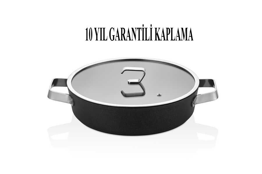 OMS Biogranit 24 cm Karnıyarık ve 24 cm Derin Tencere | 10 Yıl Garantili | İndüksiyon Tabanlı