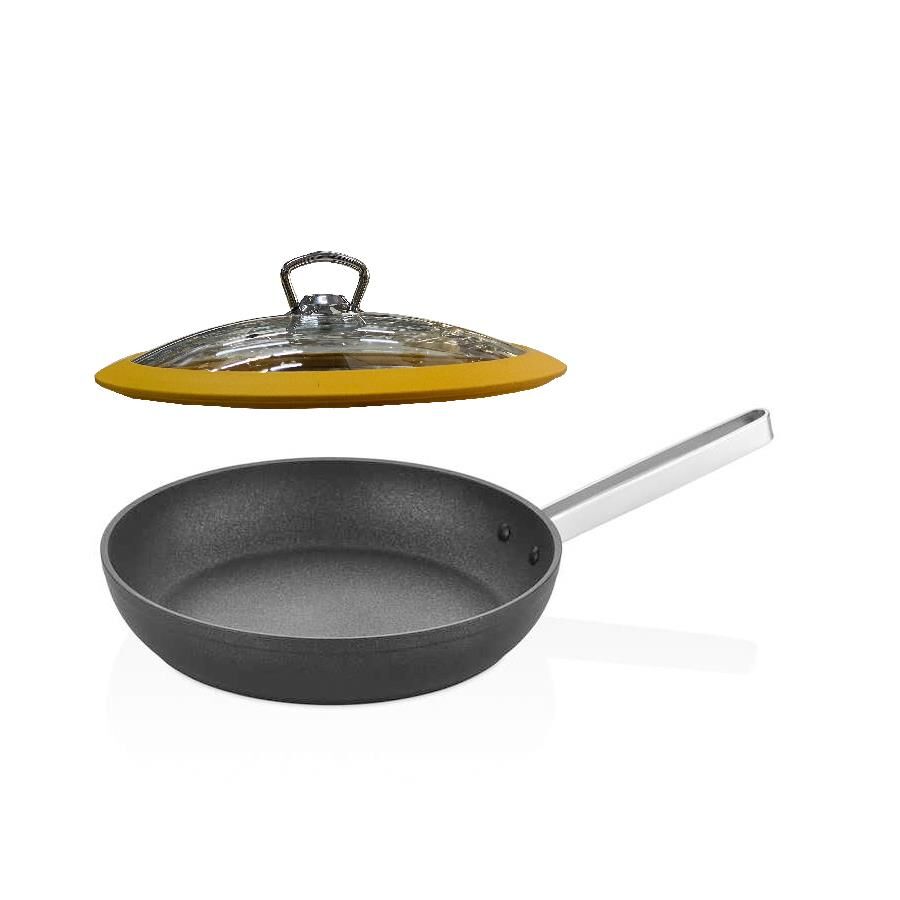 OMS Biogranit Tava 26 cm | 2,4 Litre | 10 Yıl Garantili | İndüksiyon Tabanlı | Silikon Kapaklı