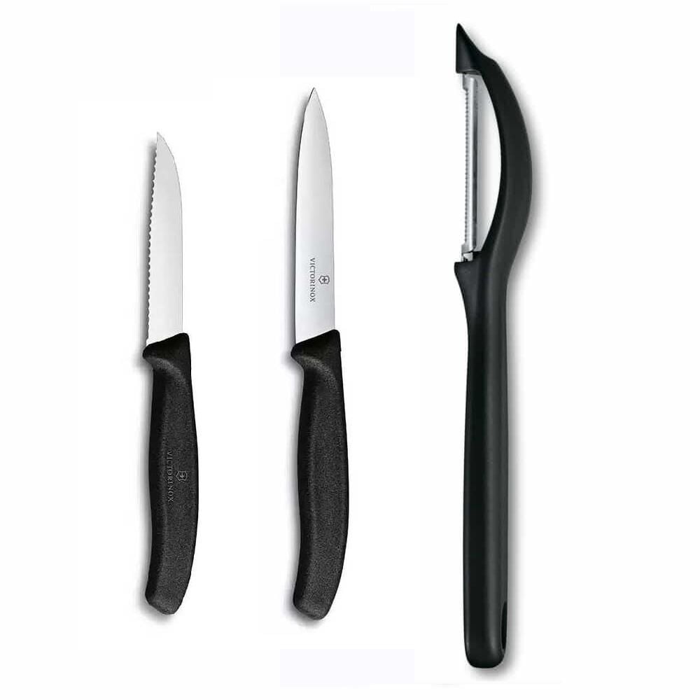 Victorinox 3 lü Set Domates Soyacağı - 10 CM Düz 8 CM Tırtıklı Sebze Meyve Bıçağı