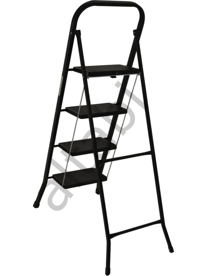 4 Basamaklı Metal Merdiven Hardy Siyah
