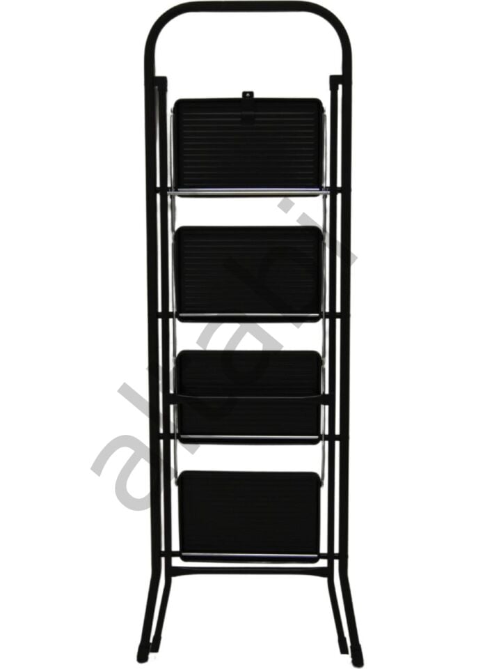 4 Basamaklı Metal Merdiven Hardy Siyah