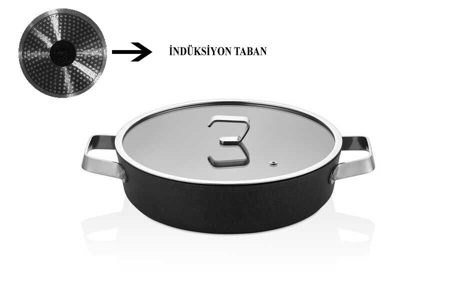 OMS Biogranit 28 cm Karnıyarık | 24 cm Derin Tencere | 26 cm Tava | İndüksiyon Tabanlı