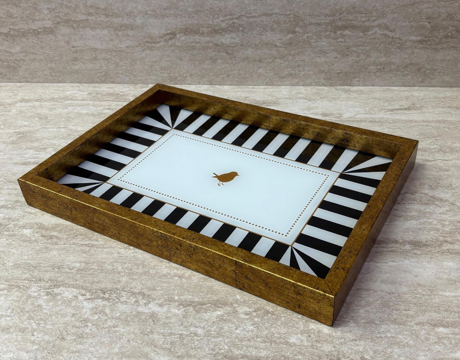 Dekoratif Dijital Cam Baskılı Sunum Tepsisi – 32 x 22 cm