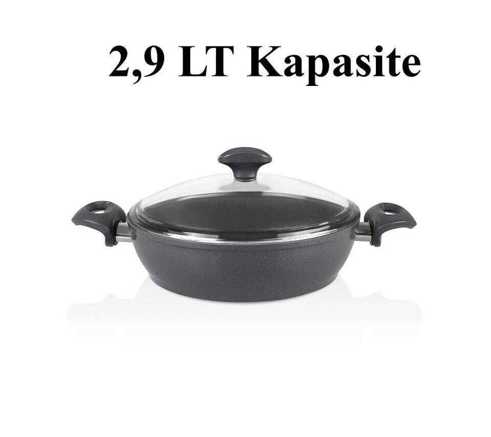 Falez Seramik Karnıyarık Tencere 24 CM Füme Renk