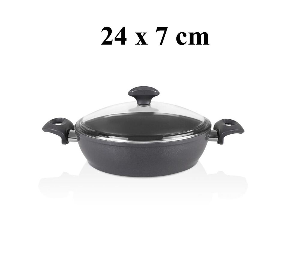 Falez Seramik Karnıyarık Tencere 24 CM Füme Renk