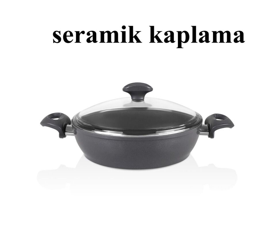 Falez Seramik Karnıyarık Tencere 24 CM Füme Renk