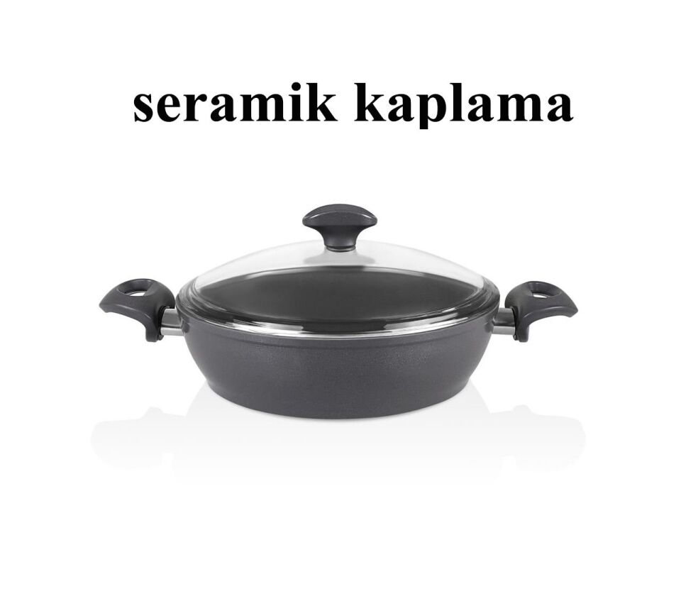 Falez Seramik Karnıyarık Tencere 26 CM Füme Renk