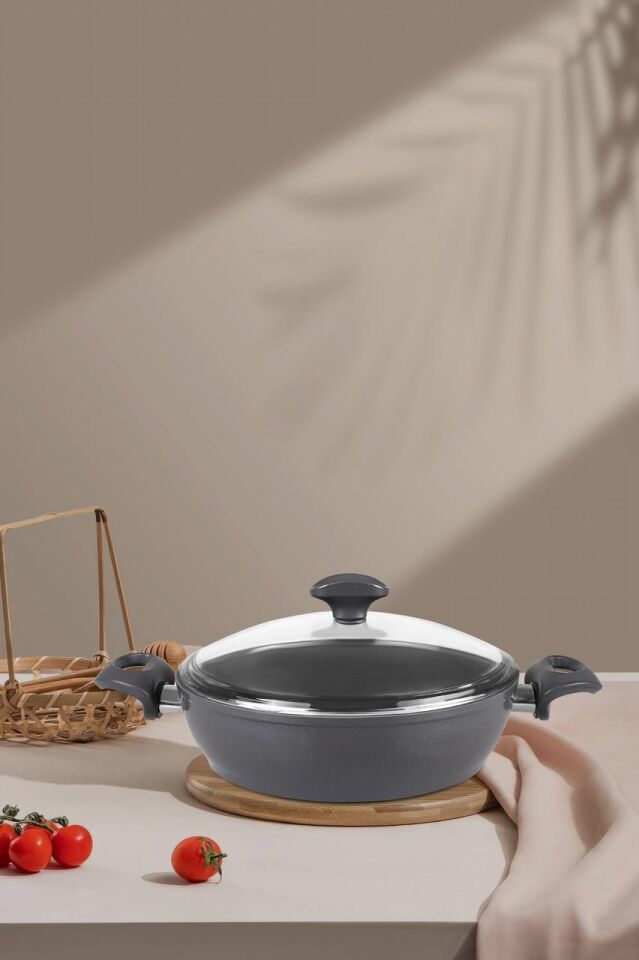 Falez Seramik Karnıyarık Tencere 30 CM Füme Renk