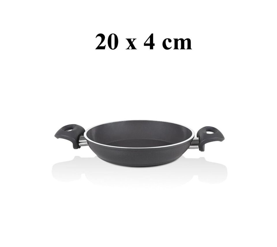 Falez Seramik Sahan 20 CM Füme Renk Çift Kulplu