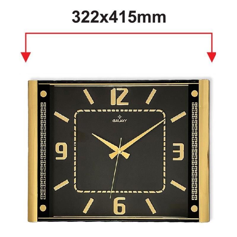 Dekoratif Duvar Saati Siyah/Gold Renk Çerçeve