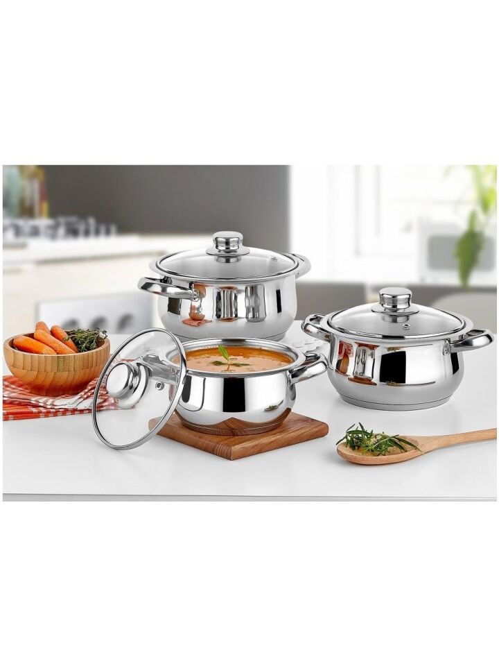 Çelik Tencere Seti Güveç Model 3lü Çelik Tencere Gü LS an