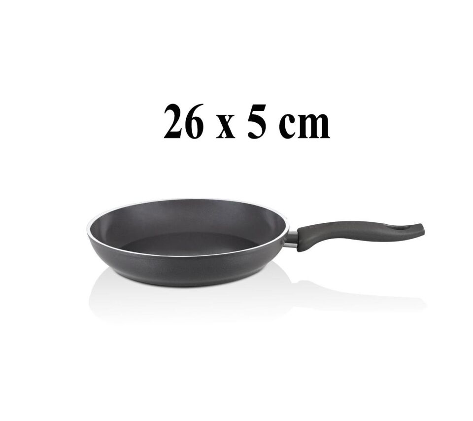 Falez Seramik Tava 26 CM Füme Renk Mavi Silikon Kapaklı