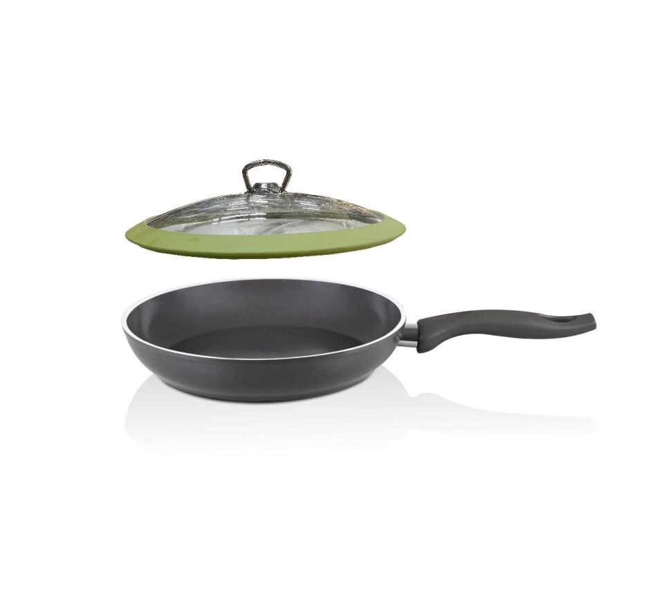 Falez Seramik Tava 26 CM Yeşil Silikon Kapaklı