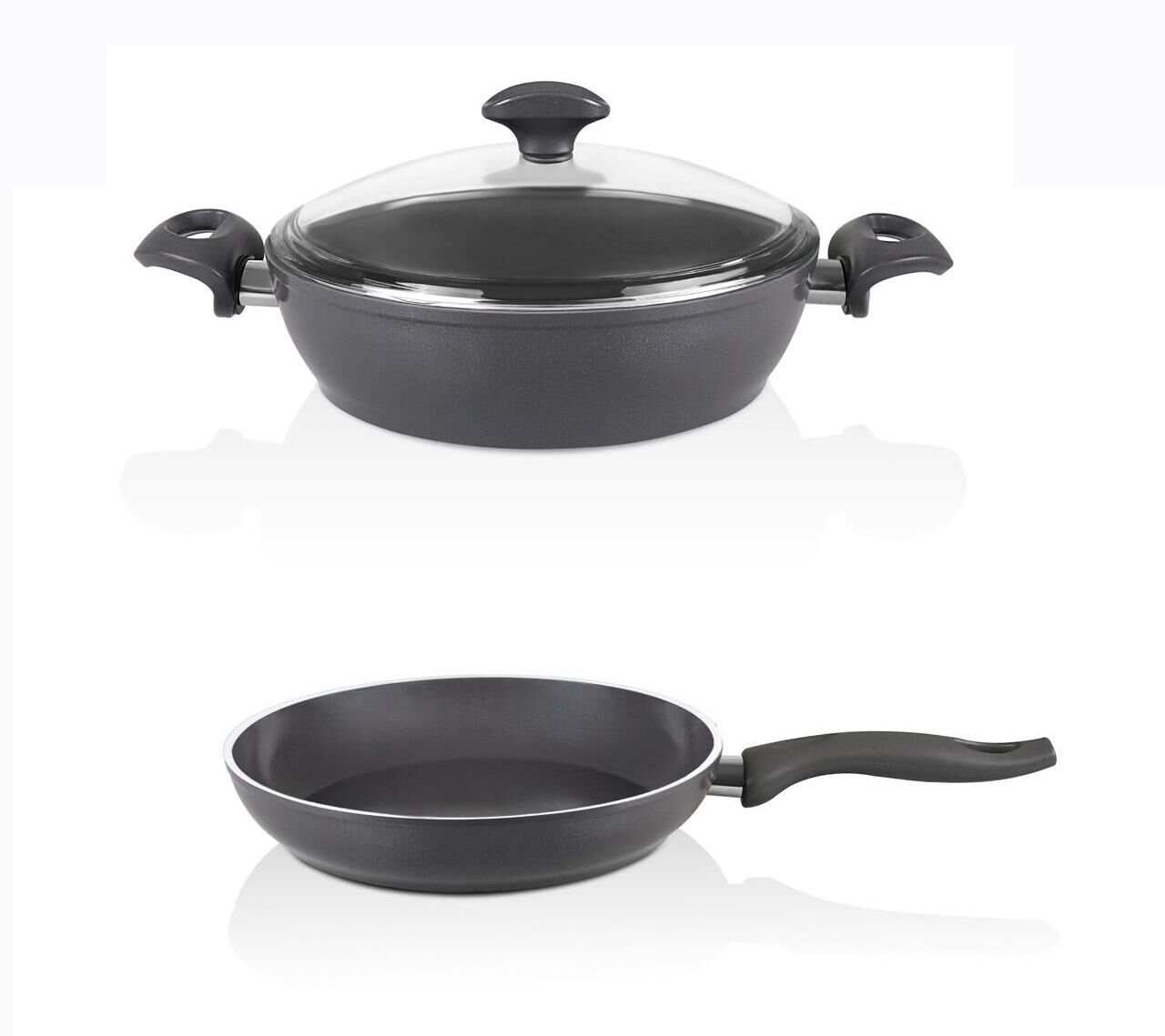 Falez Seramik Karnıyarık Tencere ve Tava Seti 30 CM Füme Renk