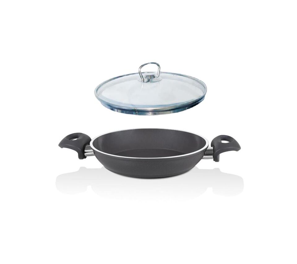 Falez Seramik Sahan 20 CM Füme Renk Cam Kapaklı