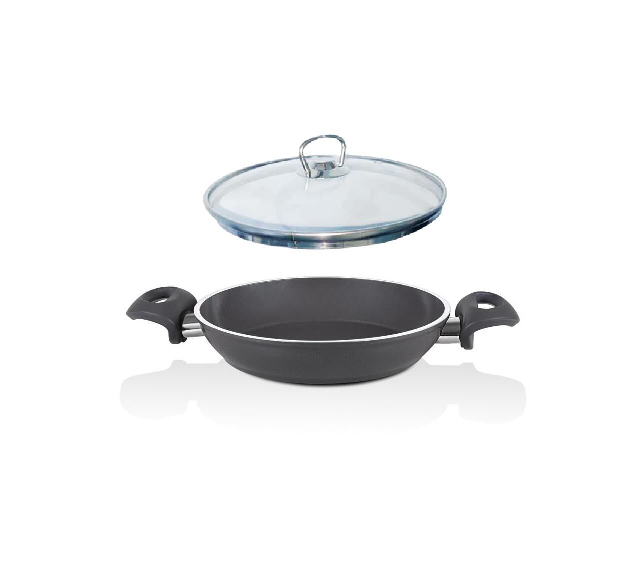 Falez Seramik Sahan 24 CM Füme Renk Cam Kapaklı