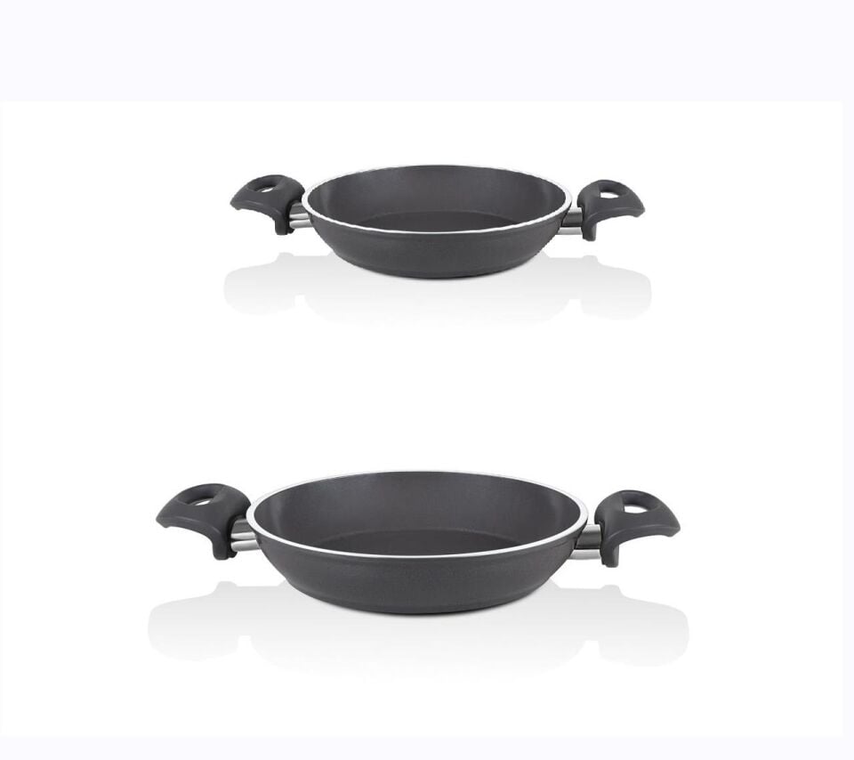 Falez Seramik Sahan Seti 20 - 24 CM Füme Renk