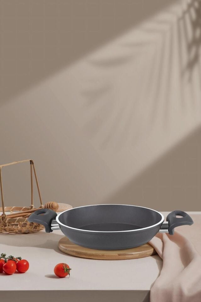 Falez 26 CM Seramik Tava ve 24 cm Sahan Seti Füme Renk