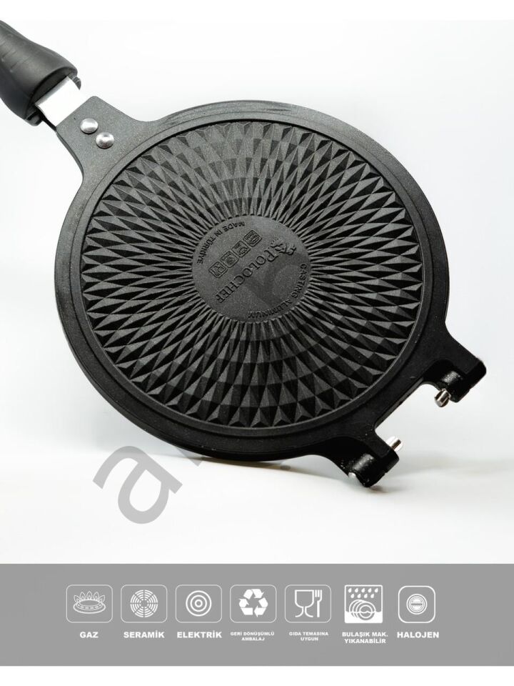 Döküm Granit Waffle Tavası – Bakalit Saplı