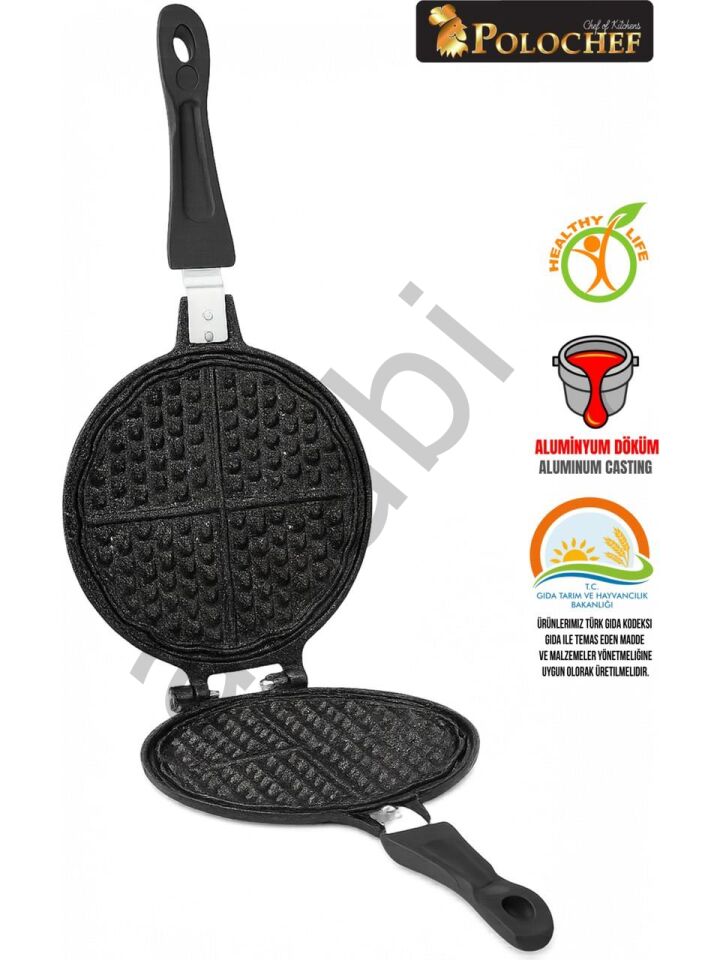 Döküm Granit Waffle Tavası – Bakalit Saplı