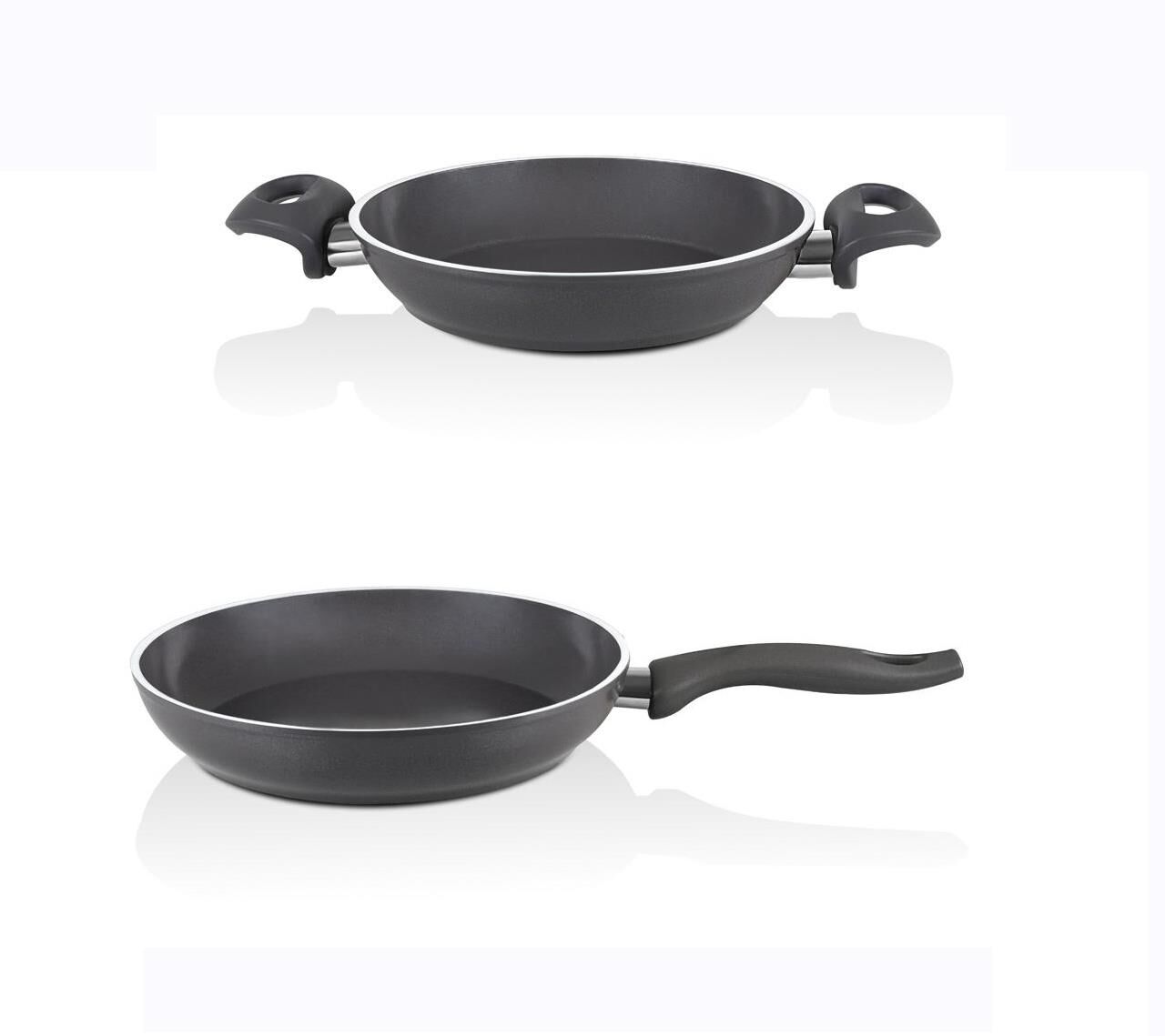 Falez 30 CM Seramik Tava ve 24 cm Sahan Seti Füme Renk