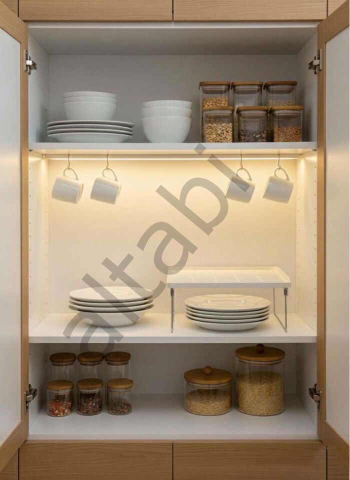 Dolap İçi Düzenleyici Raf – Kare Katlanır Ayaklı 28 × 30 × 16 cm