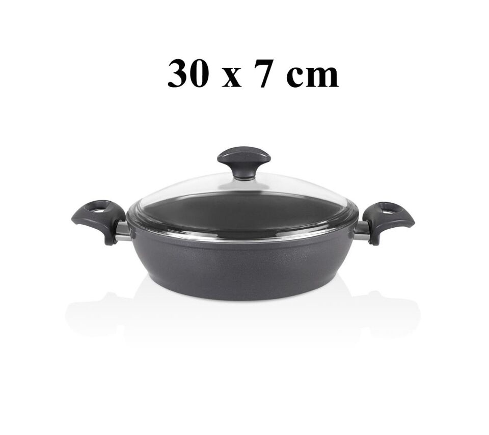 Falez Seramik Tencere Tava Seti | 30 cm Tava ve Karnıyarık + 24 cm Derin Tencere